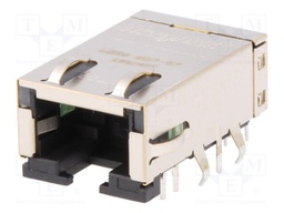 Socket; RJ45; PIN: 8; shielded,with LED; Layout: 8p8c; THT; angled