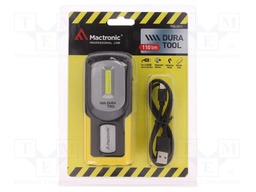 Torch: workshop; 110lm; 115x50x25mm; Colour: yellow-black; 3W