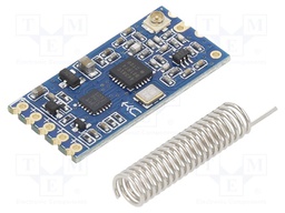 Module: radio modem; 3.3÷5VDC; UART; Dim: 27.8x14.4x4mm; 433MHz