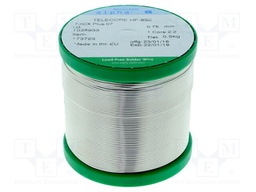 Soldering wire; Sn99,3Cu0,7; 0.75mm; 0.5kg; lead free; 227÷229°C