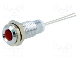 Indicator: LED; prominent; Cutout: Ø6mm; for PCB; brass; ØLED: 3mm