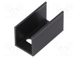 Heatsink: extruded; U; TO220; black; L: 35mm; W: 18mm; H: 20mm; 13K/W