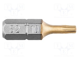 Screwdriver bit; Torx®; T10; 1/4"; Overall len: 25mm; 2pcs.