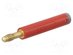 Connector: 4mm banana; plug; 19A; 30VAC; 60VDC; red; gold-plated