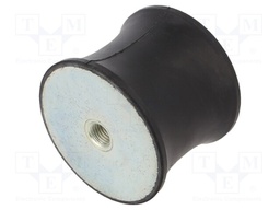 Vibration damper; M16; Ø: 95mm; rubber; L: 75mm; H: 16mm; 10382N