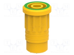 Connector: 4mm banana; socket; 36A; yellow-green; nickel plated