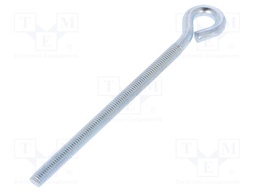 Hook; ring; steel; zinc; Thread len: 91mm; Overall len: 120mm
