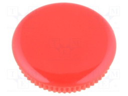 Cap; Colour: red; Mounting: push-in; Mat: plastic