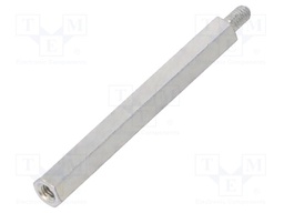 Screwed spacer sleeve; Int.thread: M4; 60mm; Ext.thread: M4; steel