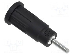 Connector: 2mm banana; socket; black; plug pin 2mmx9mm; insulated