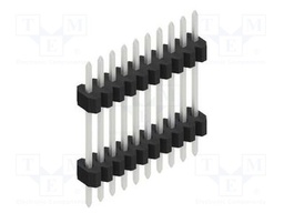 Connector: pin strips; pin header; male; PIN: 10; 1.27mm; THT; 1x10