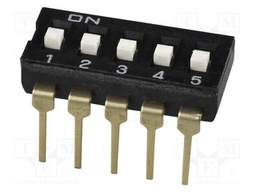 Switch: DIP-SWITCH; Poles number: 5; OFF-ON; 0.025A/24VDC; Pos: 2