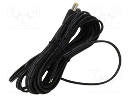 Cable; 2x0.52mm2; DC 5,5/2,5 plug; straight; black; 5m; -25÷70°C