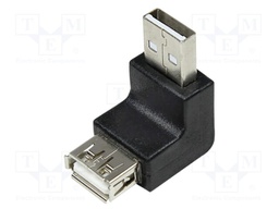 Adapter; USB 2.0; USB A socket,USB A angled plug; Colour: black