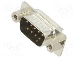 D-Sub; PIN: 9; plug; male; stamped and formed contacts; soldering