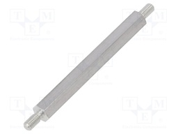 Screwed spacer sleeve; 60mm; Ext.thread: M4; hexagonal; aluminium