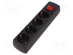 Connector: AC supply; splitter; Layout: 2P+PE; black; 250VAC; 16A