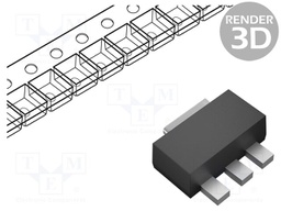 Transistor: NPN; bipolar; 80V; 1A; 500mW; SOT89