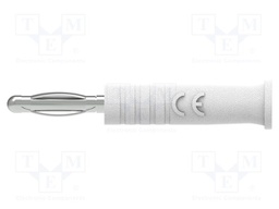 Connector: 4mm banana; plug; 10A; 30VAC; 60VDC; white; 18.1mm