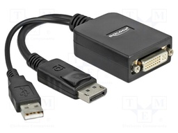 Adapter; DisplayPort plug,DVI-I (24+5) socket,USB A plug