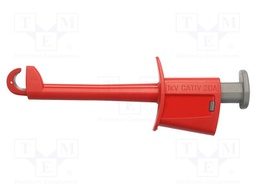 Clip-on probe; hook type; 20A; red; Plating: nickel plated; 4mm