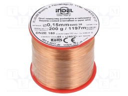 Coil wire; double coated enamelled; 0.15mm; 200g; -65÷180°C