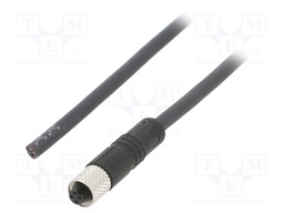 Connector: M5; plug; female; cables; for cable; PIN: 3; 1A; straight