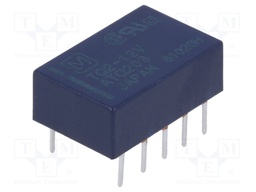 Relay: electromagnetic; DPDT; Ucoil: 12VDC; 0.5A/125VAC; 1A/30VDC