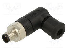 Connector: M8; male; PIN: 4; angled 90°; for cable; plug; IP67