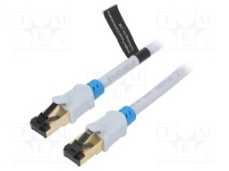 Patch cord; S/FTP; 6; OFC; PVC; grey; 3m; RJ45 plug,both sides