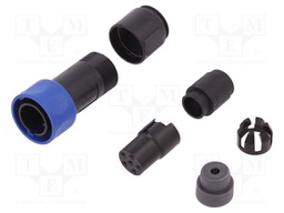 Connector: circular; plug; female; PIN: 6; w/o contacts; for cable