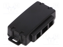 Enclosure: specialist; X: 25mm; Y: 52mm; Z: 16mm; ABS; black