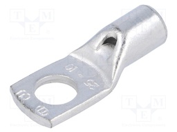 Ring tube terminal; M10; 25mm2; crimped; for cable; tinned; L: 40mm