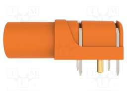 Socket; 4mm banana; 24A; 1kV; orange; gold-plated; PCB; -25÷80°C