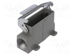 Enclosure: for HDC connectors; size D16A; with latch; angled