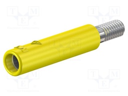 Connector: 4mm banana; adapter,socket; 32A; 600V; yellow; M4,screw