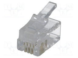Plug; RJ9; PIN: 4; Layout: 4p4c; IDC,crimped; for cable
