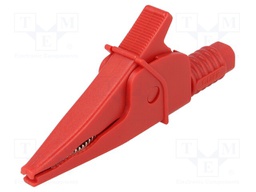 Crocodile clip; 20A; red; max.39mm; 1kV; Connection: 4mm socket