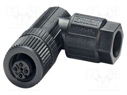 Connector: M12; plug; PIN: 4; 250V; angled; IP65; push-lock; A code