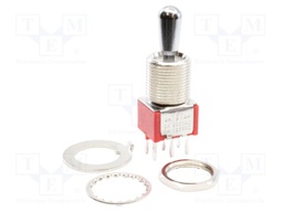 Switch: toggle; Pos: 3; DP3T; ON-OFF-ON; 2A/250VAC; 5A/28VDC; THT