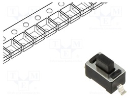 Microswitch TACT; SPST; Pos: 2; 0.05A/12VDC; SMT; 1.57N; 5.5mm