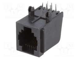 Socket; RJ12; PIN: 6; gold-plated; Layout: 6p6c; THT; angled 90°