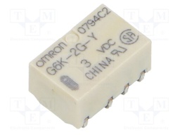 Relay: electromagnetic; DPDT; Ucoil: 3VDC; 0.3A/125VAC; 1A/30VDC