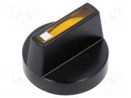 Knob; Actuator colour: yellow; plastic; Ø18mm; Body: black