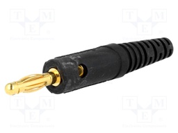 Plug; 4mm banana; 10A; 60VDC; black; with transversal socket
