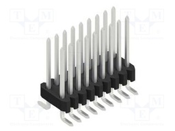 Connector: pin strips; pin header; male; PIN: 18; 1.27mm; SMT; 2x9