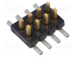 Connector: pin strips; male; PIN: 8; 1.27mm; gold flash; SMT; socket