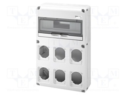 Enclosure: for modular components; IP65; wall mount; grey