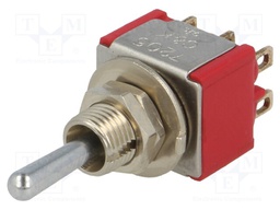 Switch: toggle; Pos: 3; DP3T; (ON)-OFF-(ON); 2A/250VAC; 5A/28VDC