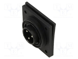 Connector: circular; socket; male; PIN: 3; 12A; 277V; low profile